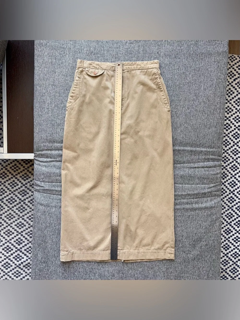 Vintage Ralph Lauren Country Khaki Skirt Size 12 Cotton Twill MiUSA Maxi Pencil